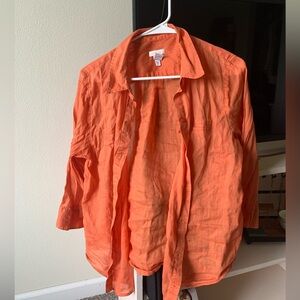Orange button up